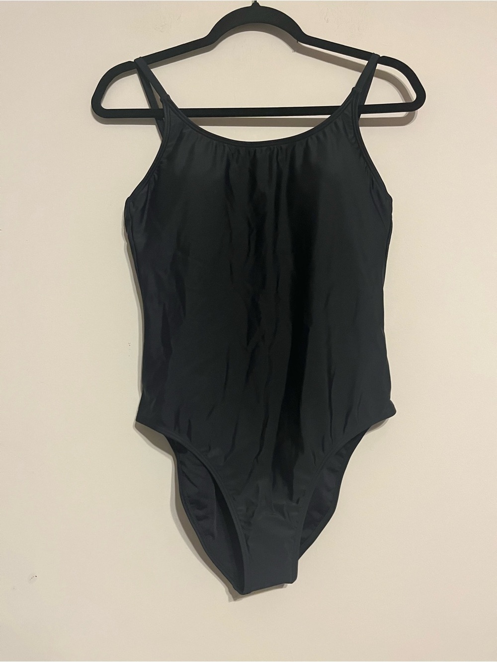 Quince Italian Cami One Piece Swimsuit in True Black NWT!